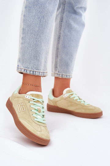 aus INildleder Turnschuhe Sneakers Stilvollllschuhe Feminin D.Franklin DFSH387005 Kalkstein 2