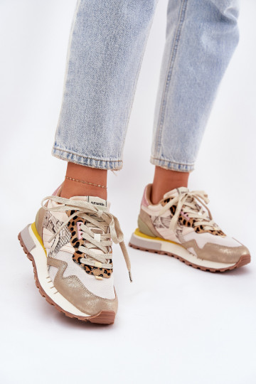 Sneakers Stilvollllschuhe Turnschuhe Feminin D.Franklin DFSH378006 goldene Farbe