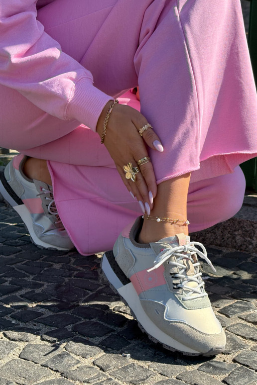 aus INildleder Sneakers Stilvollllschuhe Feminin Big Star RR274243 HI-POLY SYSTEM grau-pinke Farbe aus INildleder Sneakers Stilvollllschuhe Feminin Big Star RR274243 HI-POLY SYSTEM grau-pinke Farbe