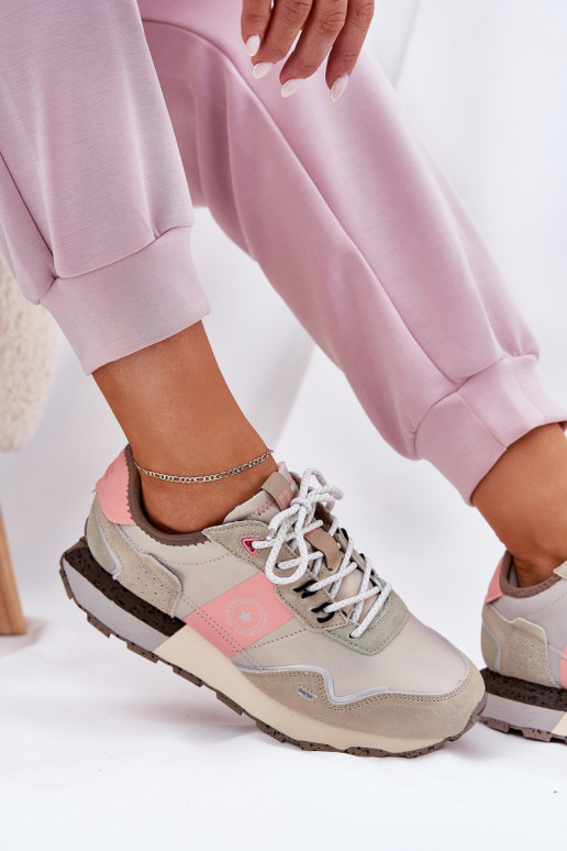 aus INildleder Sneakers Stilvollllschuhe Feminin Big Star RR274243 HI-POLY SYSTEM grau-pinke Farbe aus INildleder Sneakers Stilvollllschuhe Feminin Big Star RR274243 HI-POLY SYSTEM grau-pinke Farbe