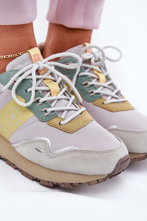 aus INildleder Sneakers Stilvollllschuhe Feminin Big Star RR274244 HI-POLY SYSTEM grau-gelbe Farbe aus INildleder Sneakers Stilvollllschuhe Feminin Big Star RR274244 HI-POLY SYSTEM grau-gelbe Farbe