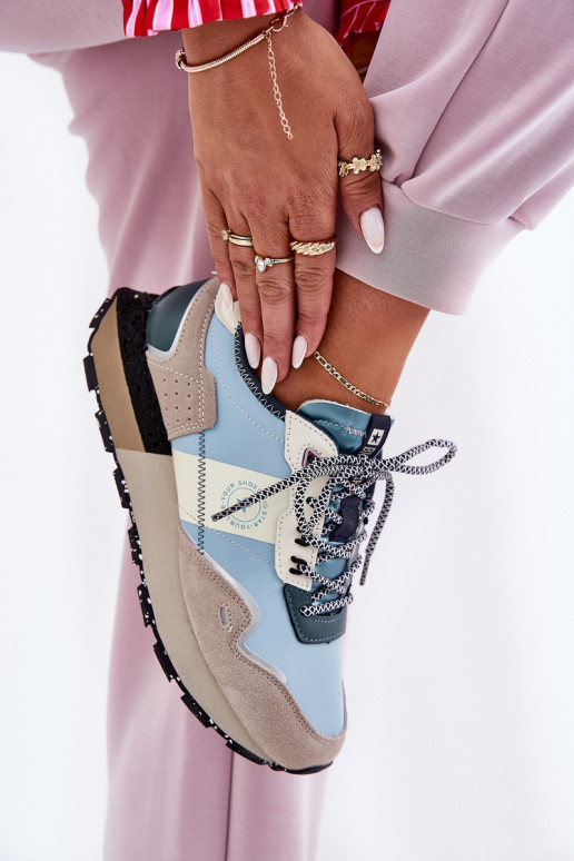 aus INildleder Sneakers Stilvollllschuhe Feminin Big Star RR274245 HI-POLY SYSTEM grau-blaue Farbe aus INildleder Sneakers Stilvollllschuhe Feminin Big Star RR274245 HI-POLY SYSTEM grau-blaue Farbe