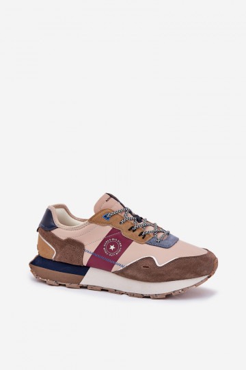 Zomschinige Sneakers für Männer mit Plateausohle Big Star RR174475 Hi-Poly System sandfarben