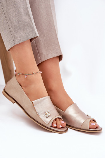 Haut Eleganter Stil BallerinasOdkrytymi Palcami Zazoo 1865 Beige