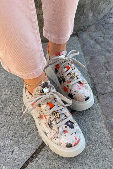 Haut Sneakers Stilvollllschuhe mit einer Plattform Es mussciejka 06891-18 Beige 2