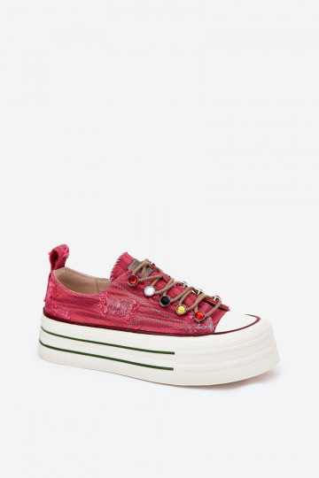 Freizeitschuhe mit einer Plattform GOE RR2N4104 rote Farbe 2