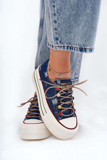 Freizeitschuhe mit einer Plattform GOE RR2N4103 Dunkelblau