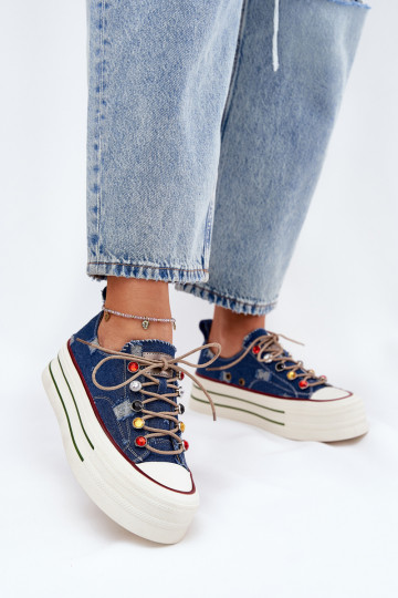 Freizeitschuhe mit einer Plattform GOE RR2N4103 Dunkelblau 2