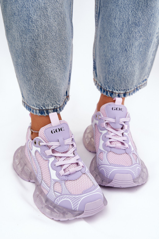 Haut Sneakers Stilvollllschuhe Feminin GOE RR2N4081 Violette Farbe Haut Sneakers Stilvollllschuhe Feminin GOE RR2N4081 Violette Farbe