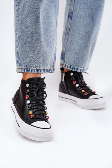 Haut Freizeitschuhe mit Sohle Feminin GOE RR2N4101 schZuarze Farbe 2