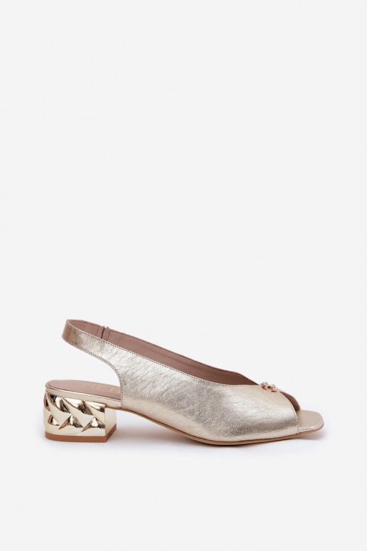 Haut Eleganter Stil Damensandalen CheBello 4724 goldene Farbe