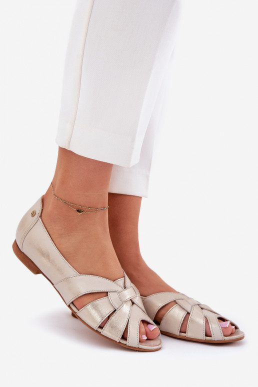 BallerinasOdkrytymi Palcami Es mussciejka 06908-25/001-1 goldene Farbe Przecierany BallerinasOdkrytymi Palcami Es mussciejka 06908-25/001-1 goldene Farbe Przecierany