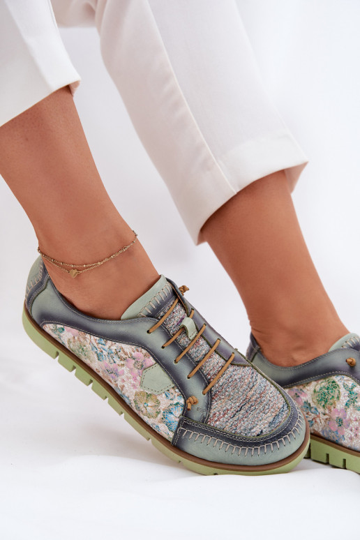 Haut Schuhe Feminin Gemustert Es mussciejka 06784-09 grüne Farbe Haut Schuhe Feminin Gemustert Es mussciejka 06784-09 grüne Farbe