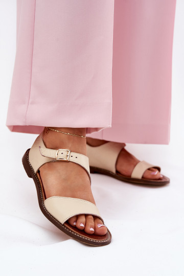 Haut Flache Sandalen für Damen Zazoo 3014 Beige 2