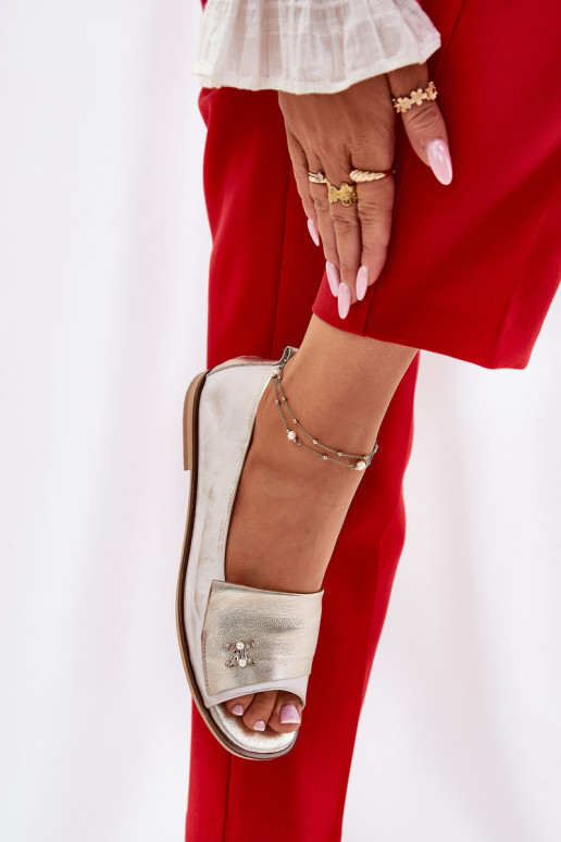 Haut Eleganter Stil BallerinasOdkrytymi Palcami Zazoo 1865 goldene Farbe Przecierany Haut Eleganter Stil BallerinasOdkrytymi Palcami Zazoo 1865 goldene Farbe Przecierany