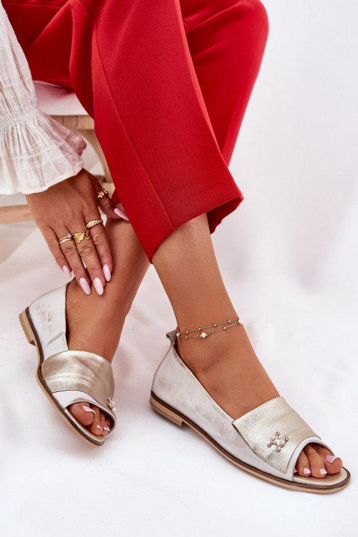 Haut Eleganter Stil BallerinasOdkrytymi Palcami Zazoo 1865 goldene Farbe Przecierany Haut Eleganter Stil BallerinasOdkrytymi Palcami Zazoo 1865 goldene Farbe Przecierany