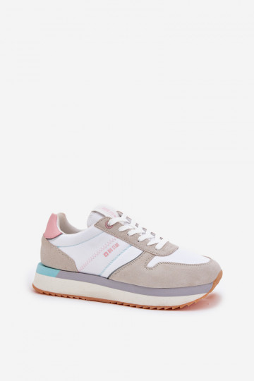 aus INildleder Sneakers Stilvollllschuhe Feminin Big Star RR274A047 HI-POLY SYSTEM Beige-Zueiße Farbe 2