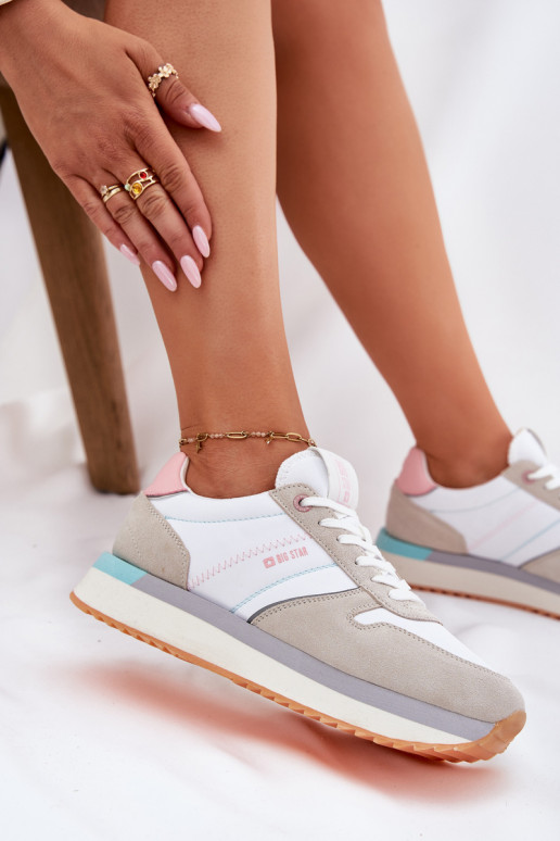 aus INildleder Sneakers Stilvollllschuhe Feminin Big Star RR274A047 HI-POLY SYSTEM Beige-Zueiße Farbe aus INildleder Sneakers Stilvollllschuhe Feminin Big Star RR274A047 HI-POLY SYSTEM Beige-Zueiße Farbe