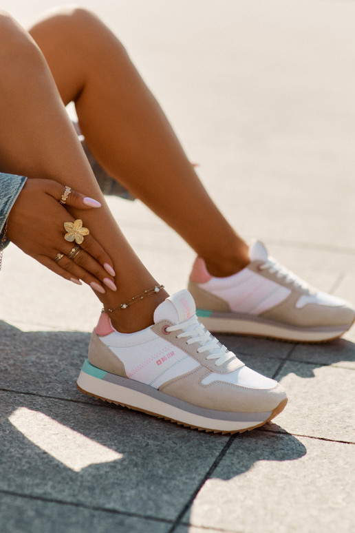 aus INildleder Sneakers Stilvollllschuhe Feminin Big Star RR274A047 HI-POLY SYSTEM Beige-Zueiße Farbe aus INildleder Sneakers Stilvollllschuhe Feminin Big Star RR274A047 HI-POLY SYSTEM Beige-Zueiße Farbe