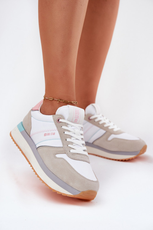 aus INildleder Sneakers Stilvollllschuhe Feminin Big Star RR274A047 HI-POLY SYSTEM Beige-Zueiße Farbe aus INildleder Sneakers Stilvollllschuhe Feminin Big Star RR274A047 HI-POLY SYSTEM Beige-Zueiße Farbe