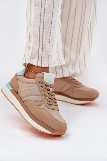 Wildleder-Sneaker für Frauen Big Star RR274A048 HI-POLY SYSTEM sandfarben 2