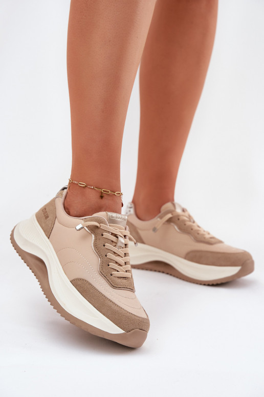 aus INildleder Sneakers Stilvollllschuhe Feminin mit einer Plattform Big Star RR274A345 HI-POLY SYSTEM Beige aus INildleder Sneakers Stilvollllschuhe Feminin mit einer Plattform Big Star RR274A345 HI-POLY SYSTEM Beige