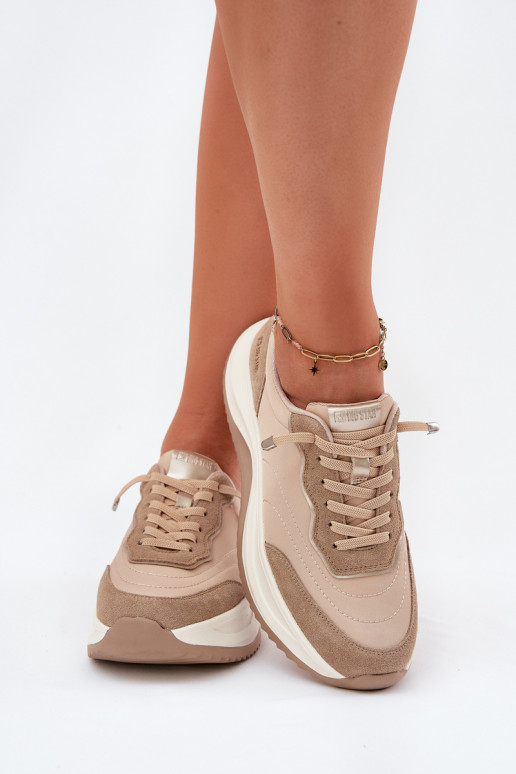 aus INildleder Sneakers Stilvollllschuhe Feminin mit einer Plattform Big Star RR274A345 HI-POLY SYSTEM Beige aus INildleder Sneakers Stilvollllschuhe Feminin mit einer Plattform Big Star RR274A345 HI-POLY SYSTEM Beige