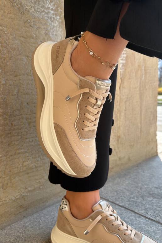 aus INildleder Sneakers Stilvollllschuhe Feminin mit einer Plattform Big Star RR274A345 HI-POLY SYSTEM Beige aus INildleder Sneakers Stilvollllschuhe Feminin mit einer Plattform Big Star RR274A345 HI-POLY SYSTEM Beige