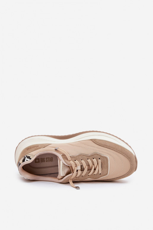aus INildleder Sneakers Stilvollllschuhe Feminin mit einer Plattform Big Star RR274A345 HI-POLY SYSTEM Beige aus INildleder Sneakers Stilvollllschuhe Feminin mit einer Plattform Big Star RR274A345 HI-POLY SYSTEM Beige