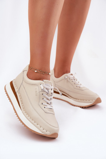 Haut Sneakers Stilvollllschuhe Feminin mit einer Plattform Big Star RR274A334 Beige 2