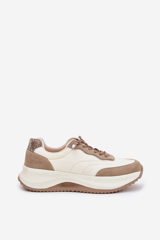 aus INildleder Sneakers Stilvollllschuhe Feminin mit einer Plattform Big Star RR274A344 HI-POLY SYSTEM Beige aus INildleder Sneakers Stilvollllschuhe Feminin mit einer Plattform Big Star RR274A344 HI-POLY SYSTEM Beige