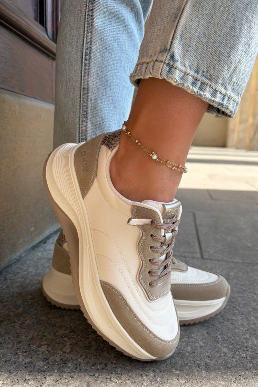 aus INildleder Sneakers Stilvollllschuhe Feminin mit einer Plattform Big Star RR274A344 HI-POLY SYSTEM Beige aus INildleder Sneakers Stilvollllschuhe Feminin mit einer Plattform Big Star RR274A344 HI-POLY SYSTEM Beige