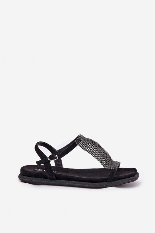 gleichschenklig Eleganter Stil Damensandalen mit leuchtenden Augen Artiker 56C1370 schZuarze Farbe gleichschenklig Eleganter Stil Damensandalen mit leuchtenden Augen Artiker 56C1370 schZuarze Farbe