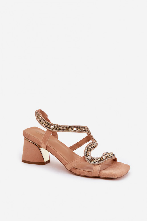 Damen-Sandalen mit hohen Absätzen mit leuchtenden Augen Artiker 56C1374 Beige Damen-Sandalen mit hohen Absätzen mit leuchtenden Augen Artiker 56C1374 Beige