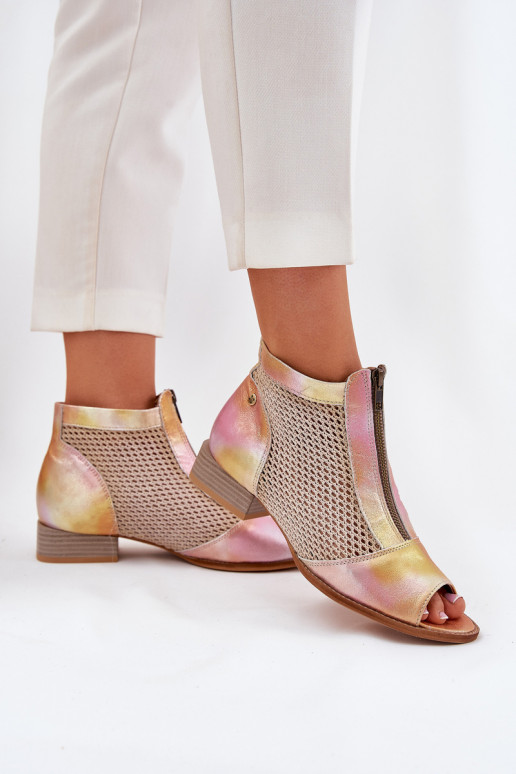 Haut Damenstiefel mit breiten AbsätzenOdkrytymi Palcami Es mussciejka 06413-15 Rosa-orange Farbe Haut Damenstiefel mit breiten AbsätzenOdkrytymi Palcami Es mussciejka 06413-15 Rosa-orange Farbe