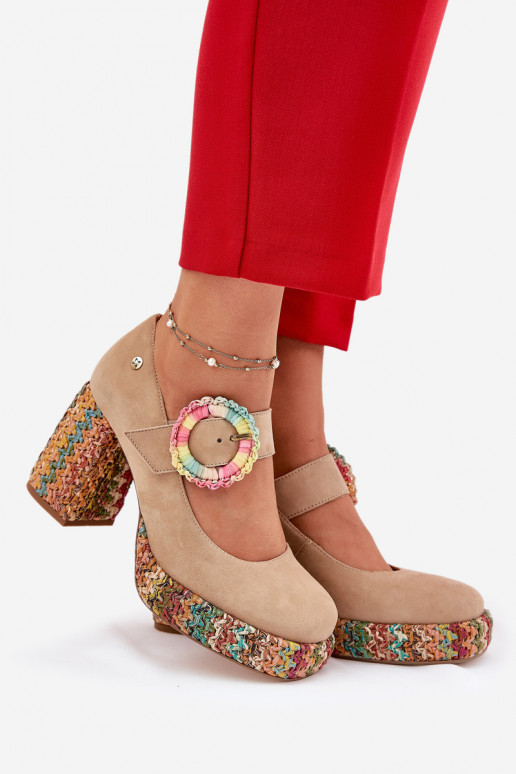 INildlederschuhe Mit Zopf mit Absätzen und Plattform Es mussciejka 06839-04 Beige INildlederschuhe Mit Zopf mit Absätzen und Plattform Es mussciejka 06839-04 Beige