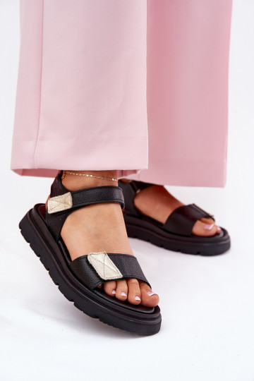 Damensandalen Feminin mit einer Plattform Zazoo 40443 schZuarze Farbe 2