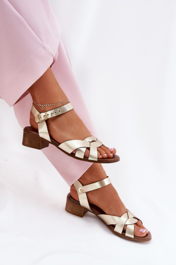 Damensandalen Ermöglicht Subtilm Obcasie Zazoo 40372 goldene Farbe
