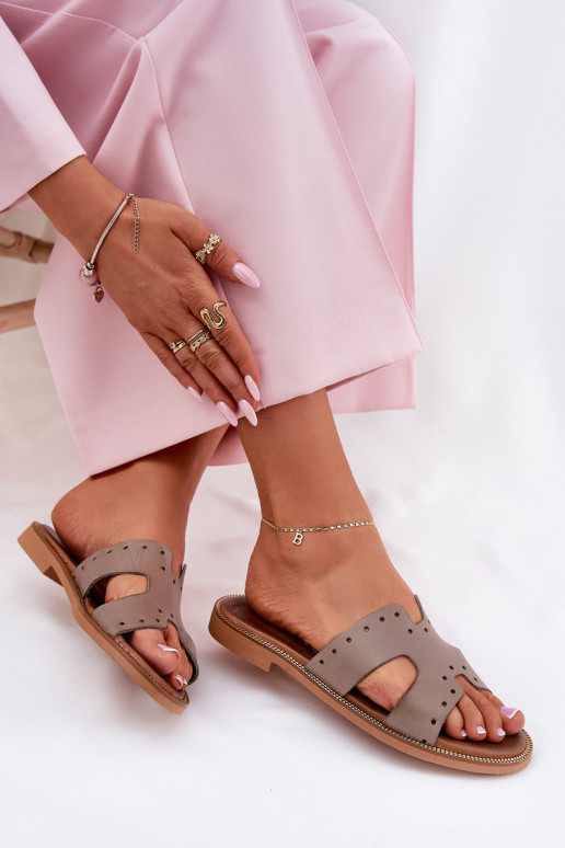 Zazoo 40326 Feminin Hausschuhe Mit dekorativen Ausschnitten Beige Zazoo 40326 Feminin Hausschuhe Mit dekorativen Ausschnitten Beige