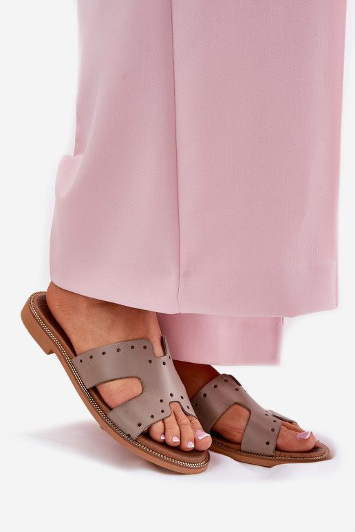 Zazoo 40326 Feminin Hausschuhe Mit dekorativen Ausschnitten Beige Zazoo 40326 Feminin Hausschuhe Mit dekorativen Ausschnitten Beige