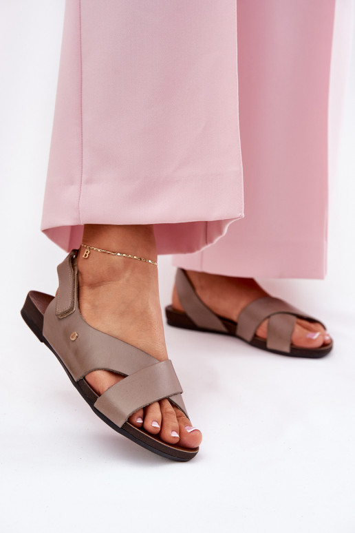 Damensandalen mit Klebeverschlüssen Zazoo 40141 Beige