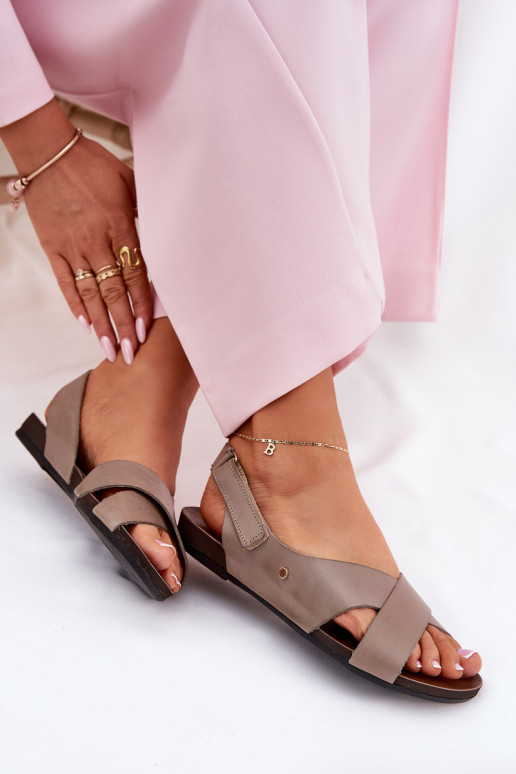 Damensandalen mit Klebeverschlüssen Zazoo 40141 Beige