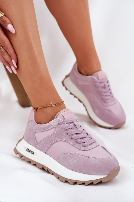 aus INildleder Sneakers Stilvollllschuhe mit einer Plattform Feminin Big Star RR274900 HI-POLY SYSTEM Violette Farbe aus INildleder Sneakers Stilvollllschuhe mit einer Plattform Feminin Big Star RR274900 HI-POLY SYSTEM Violette Farbe