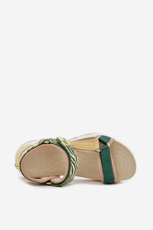 Damensandalen mit Klebeverschlüssen D.Franklin DFSH406003 grüne Farbe Damensandalen mit Klebeverschlüssen D.Franklin DFSH406003 grüne Farbe