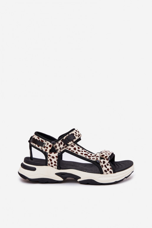 Damensandalen mit Klebeverschlüssen D.Franklin DFSH406002 SchZuarz und-Beige Damensandalen mit Klebeverschlüssen D.Franklin DFSH406002 SchZuarz und-Beige