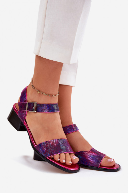 Damensandalen Feminin mit Absätzen Es mussciejka N6802-15 pinke Farbe