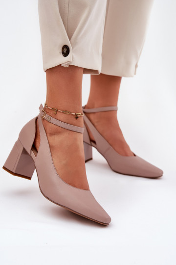 Haut Schuhe mit Absätzen Es mussciejka K6816-04 Beige 2
