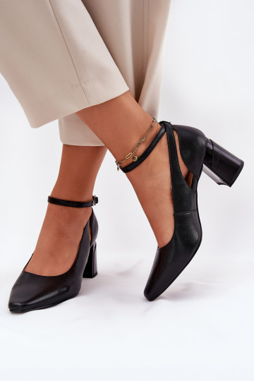 Haut Schuhe mit Absätzen Es mussciejka K6816-01 schZuarze Farbe 2