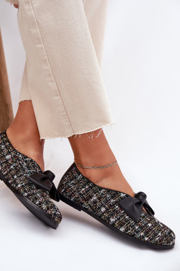 Ballerinas mit Bändern Laura Messi 2921 schZuarze Farbe