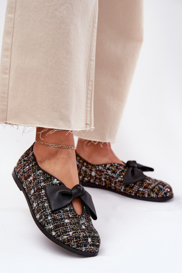 Schwarze Ballerinas mit Schleifen Laura Messi 2921 2